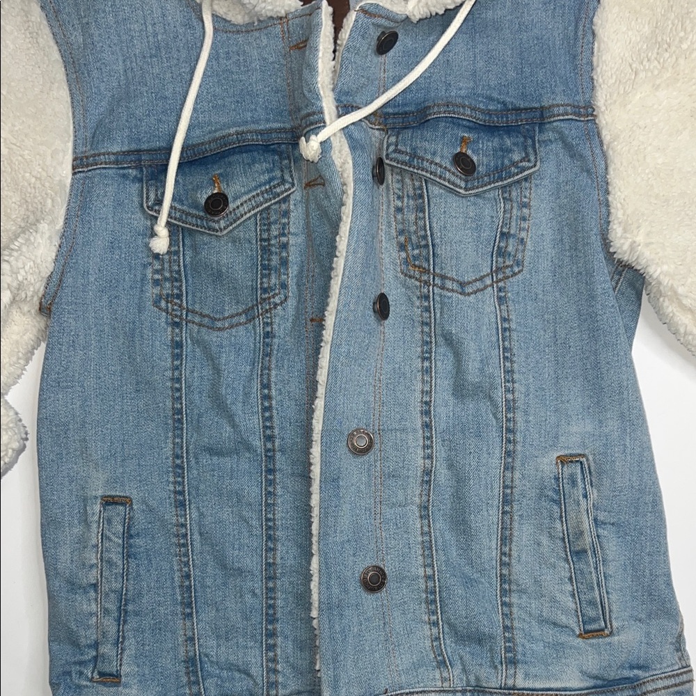 Maurices Light Blue Jacket with Cream Lining Women’s size XS - Picture 5 of 9